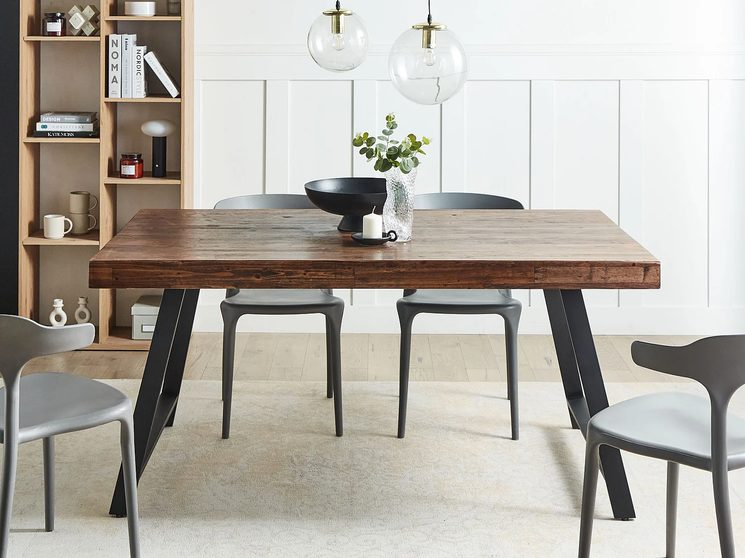 Eettafel WARTON Donkerbruin 160 cm 90 cm Dennenhout