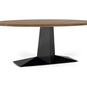 Tafel met kribbe van acacia naturel en fer noir 200cm