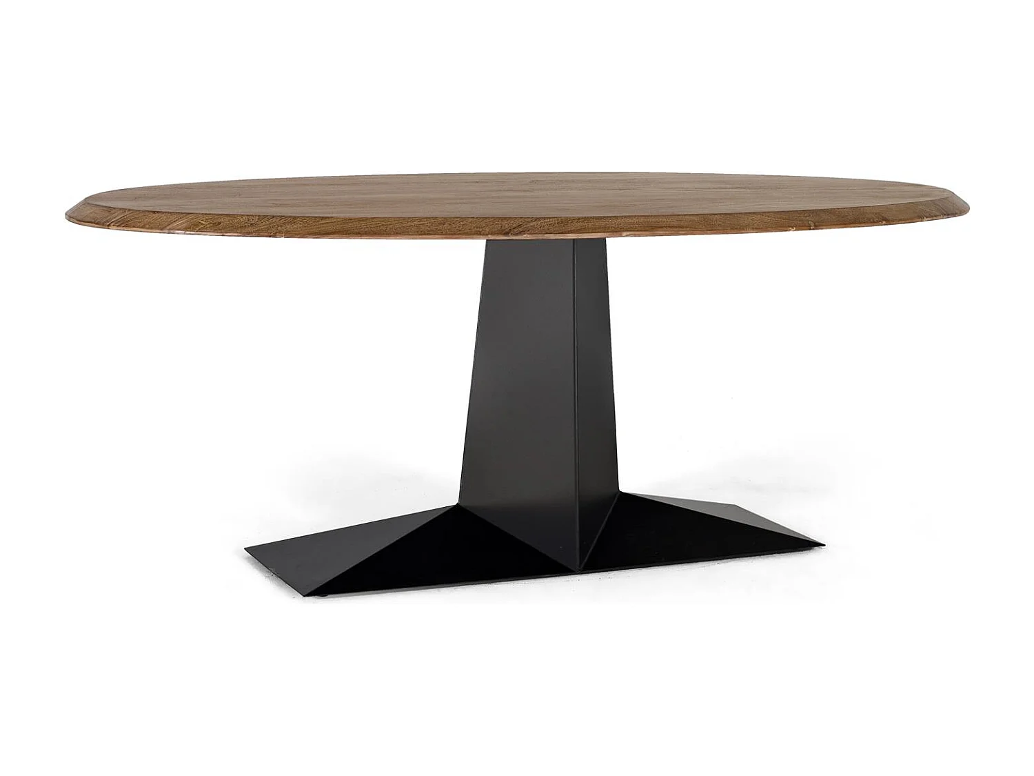 Tafel met kribbe van acacia naturel en fer noir 200cm