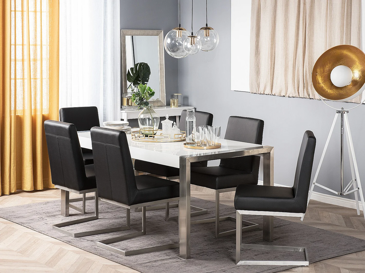 Eettafel ARCTIC Zilver 180 cm 90 cm