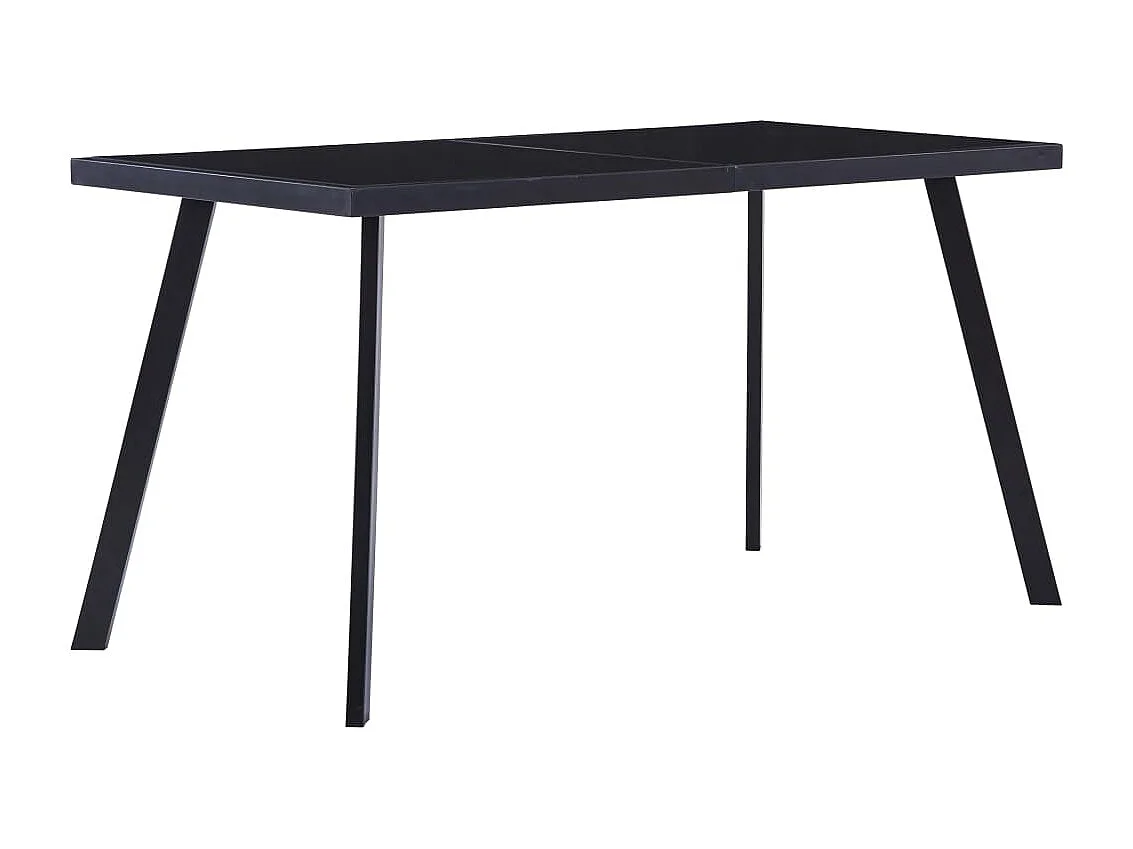 Eettafel 140x70x75 cm gehard glas zwart