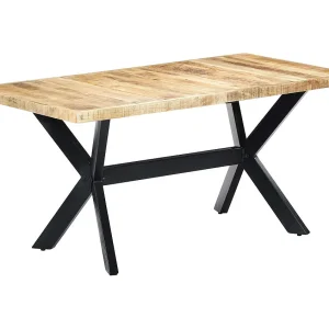 Eettafel 160x80x75 cm massief ruw mangohout Eettafel 160x80x75 cm massief ruw mangohout