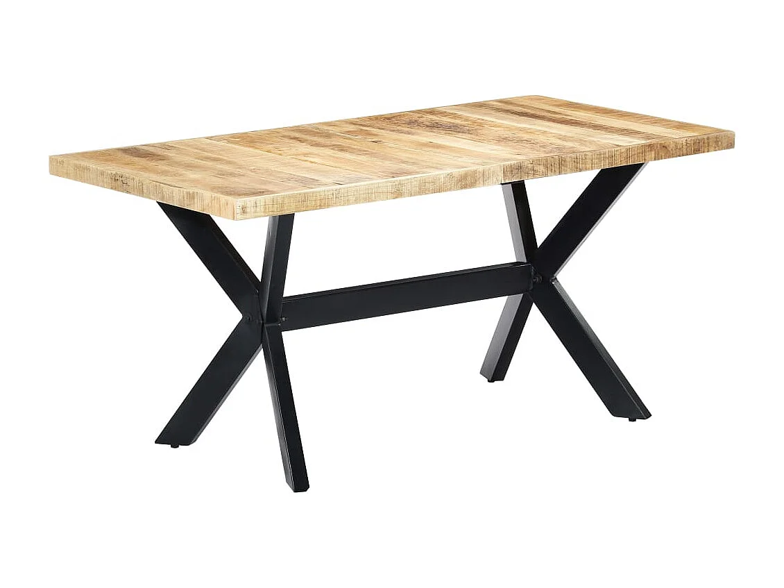 Eettafel 160x80x75 cm massief ruw mangohout