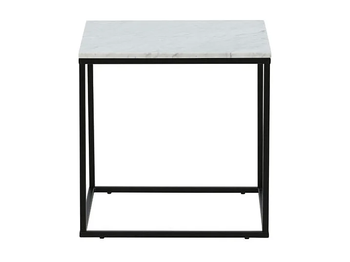Estelle bijzettafel 50x50 cm marmor decor wit.