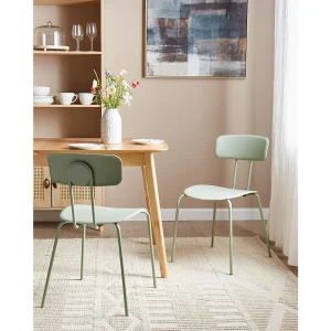 Set van 2 eetkamerstoelen SIBLEY Lichtgroen Set van 2 eetkamerstoelen SIBLEY Lichtgroen