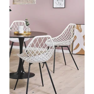 Set van 2 eetkamerstoelen CANTON Wit Set van 2 eetkamerstoelen CANTON Wit