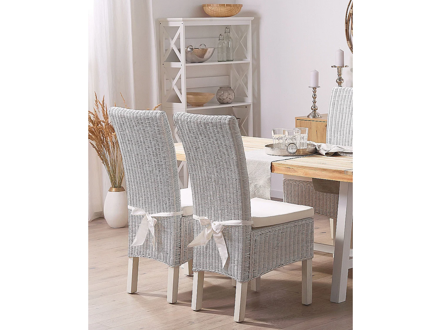 Set van 2 eetkamerstoelen ANDES Rotan Wit