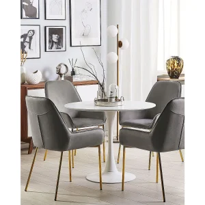 Set van 2 eetkamerstoelen LOVERNA Fluweel Grijs