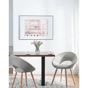 Set van 2 eetkamerstoelen ROSLYN Lichtgrijs Set van 2 eetkamerstoelen ROSLYN Lichtgrijs