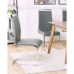 Set van 2 eetkamerstoelen GREEDIN Kunstleer Grijs Set van 2 eetkamerstoelen GREEDIN Kunstleer Grijs
