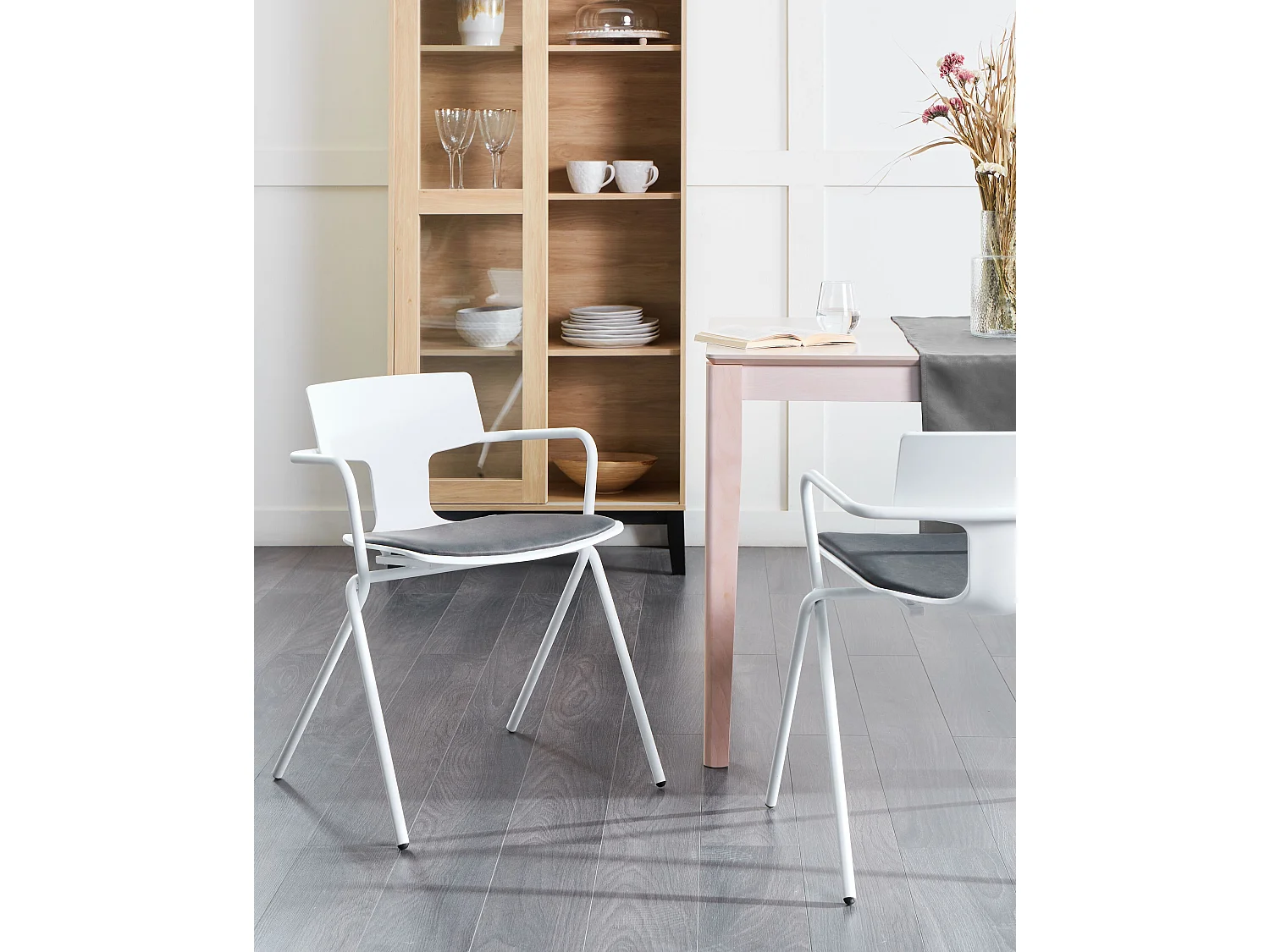 Set van 2 eetkamerstoelen MANSON Zwart/wit