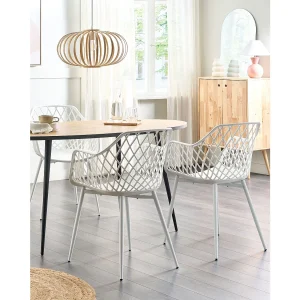 Set van 2 eetkamerstoelen NASHUA II Wit Set van 2 eetkamerstoelen NASHUA II Wit