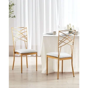 Set van 2 eetkamerstoelen GIRARD Metaal Goud