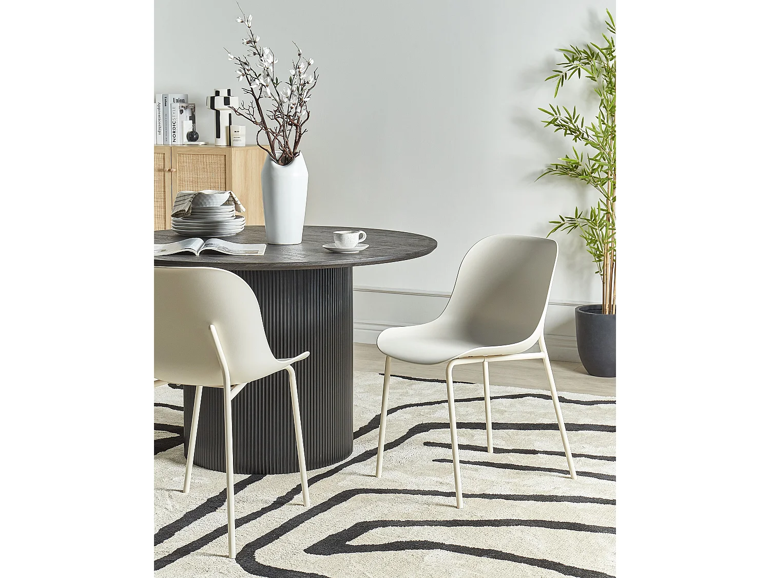 Set van 2 eetkamerstoelen BELOIT Lichtbeige