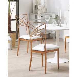Set van 2 eetkamerstoelen GIRARD Metaal Roségoud Set van 2 eetkamerstoelen GIRARD Metaal Roségoud