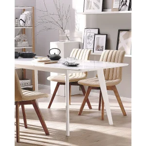 Set van 2 eetkamerstoelen CALGARY Zandbeige Set van 2 eetkamerstoelen CALGARY Zandbeige