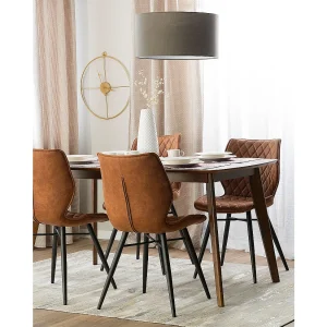 Set van 2 eetkamerstoelen LISLE Goudbruin Set van 2 eetkamerstoelen LISLE Goudbruin