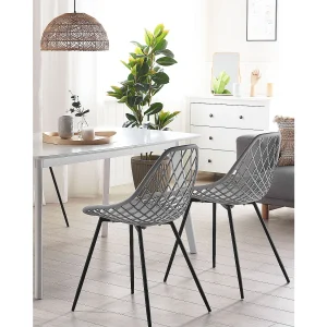 Set van 2 eetkamerstoelen CANTON Lichtgrijs Set van 2 eetkamerstoelen CANTON Lichtgrijs