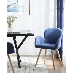 Set van 2 eetkamerstoelen BROOKVILLE Marineblauw Set van 2 eetkamerstoelen BROOKVILLE Marineblauw