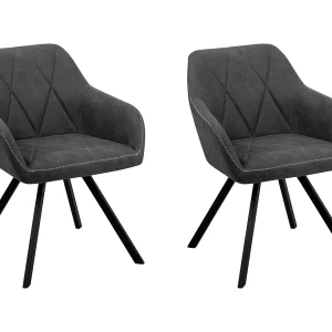 Set van 2 eetkamerstoelen MONEE Donkergrijs Set van 2 eetkamerstoelen MONEE Donkergrijs