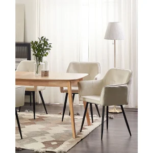 Set van 2 eetkamerstoelen JASMIN Fluweel Crème Set van 2 eetkamerstoelen JASMIN Fluweel Crème