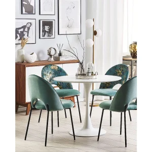 Set van 2 eetkamerstoelen COVELO Fluweel Mintgroen Set van 2 eetkamerstoelen COVELO Fluweel Mintgroen