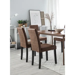 Set van 2 eetkamerstoelen BROADWAY Kunstleer Goudbruin Set van 2 eetkamerstoelen BROADWAY Kunstleer Goudbruin
