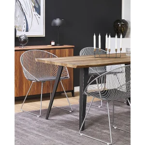 Set van 2 eetkamerstoelen AURORA Metaal Zilver Set van 2 eetkamerstoelen AURORA Metaal Zilver