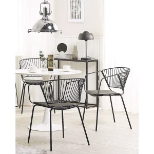 Set van 2 eetkamerstoelen RIGBY Metaal Zwart Set van 2 eetkamerstoelen RIGBY Metaal Zwart