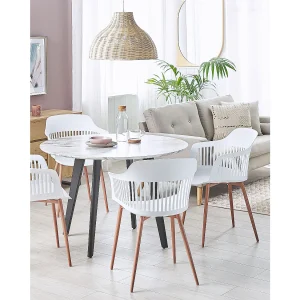 Set van 2 eetkamerstoelen BERECA Wit Set van 2 eetkamerstoelen BERECA Wit