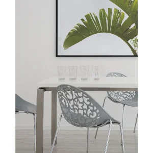 Set van 4 eetkamerstoelen MUMFORD Lichtgrijs Set van 4 eetkamerstoelen MUMFORD Lichtgrijs