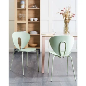 Set van 2 eetkamerstoelen TRACY Lichtgroen Set van 2 eetkamerstoelen TRACY Lichtgroen