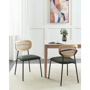 Set van 2 eetkamerstoelen MAYETTA Rotan Donkergroen