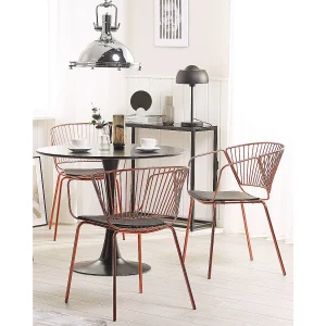 Set van 2 eetkamerstoelen RIGBY Metaal Koper Set van 2 eetkamerstoelen RIGBY Metaal Koper