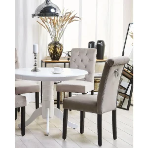 Set van 2 eetkamerstoelen VELVA II Fluweel Grijs Set van 2 eetkamerstoelen VELVA II Fluweel Grijs
