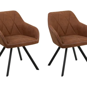 Set van 2 eetkamerstoelen MONEE Goudbruin Set van 2 eetkamerstoelen MONEE Goudbruin