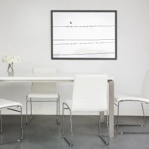 Set van 2 eetkamerstoelen KIRON Kunstleer Wit Set van 2 eetkamerstoelen KIRON Kunstleer Wit