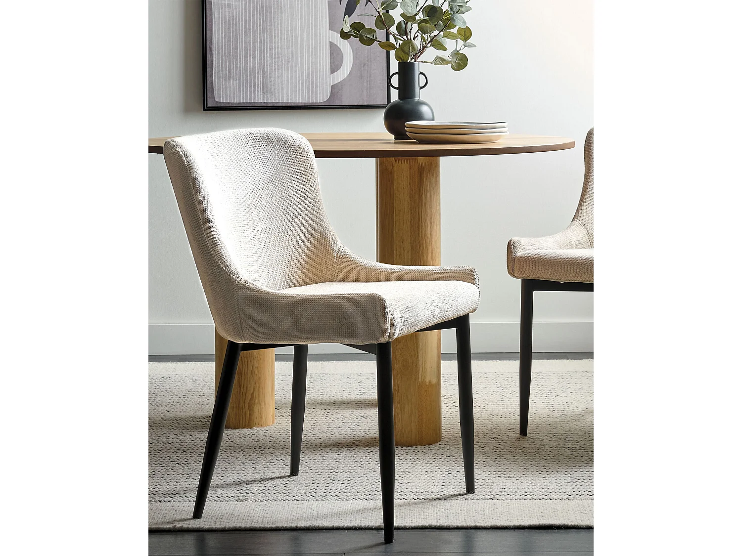 Set van 2 eetkamerstoelen EVERLY Lichtbeige
