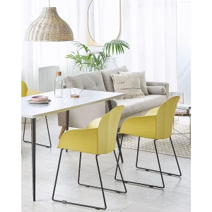 Set van 2 eetkamerstoelen SYLVA Geel Set van 2 eetkamerstoelen SYLVA Geel