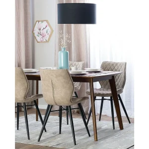 Set van 2 eetkamerstoelen LISLE Beige Set van 2 eetkamerstoelen LISLE Beige