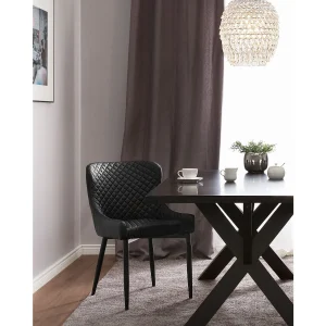 Set van 2 eetkamerstoelen SOLANO Kunstleer Zwart Set van 2 eetkamerstoelen SOLANO Kunstleer Zwart