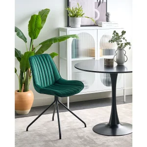 Set van 2 eetkamerstoelen NAVASOTA Fluweel Smaragdgroen Set van 2 eetkamerstoelen NAVASOTA Fluweel Smaragdgroen