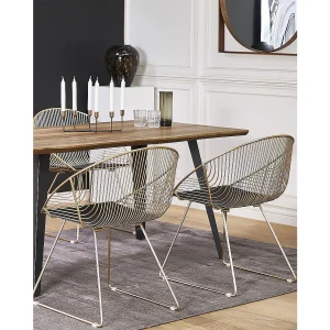 Set van 2 eetkamerstoelen AURORA Metaal Goud Set van 2 eetkamerstoelen AURORA Metaal Goud