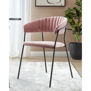 Set van 2 eetkamerstoelen MARIPOSA Fluweel Roze