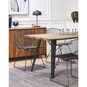 Set van 2 eetkamerstoelen AURORA Metaal Zwart Set van 2 eetkamerstoelen AURORA Metaal Zwart