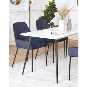 Set van 2 eetkamerstoelen LOVERNA Corduroy Donkerblauw