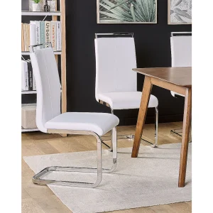 Set van 2 eetkamerstoelen GREEDIN Kunstleer Wit Set van 2 eetkamerstoelen GREEDIN Kunstleer Wit
