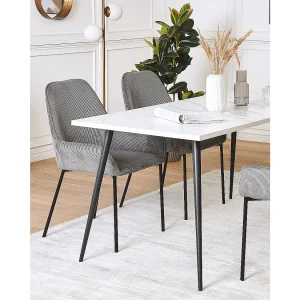 Set van 2 eetkamerstoelen LOVERNA Corduroy Grijs