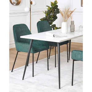 Set van 2 eetkamerstoelen LOVERNA Corduroy Donkergroen