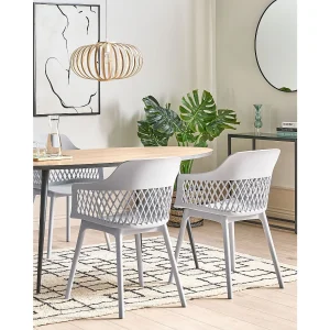 Set van 2 eetkamerstoelen ALMIRA Lichtgrijs Set van 2 eetkamerstoelen ALMIRA Lichtgrijs